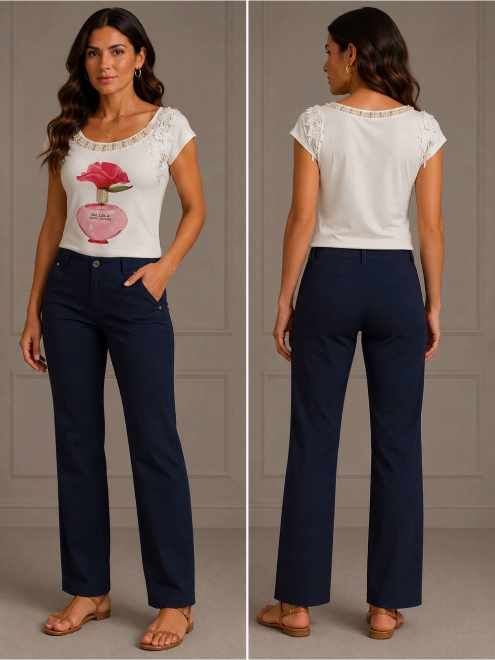 Marc Jacobs White Tee with Pink Perfume Graphic